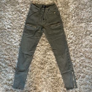 Olive green stretchy pants